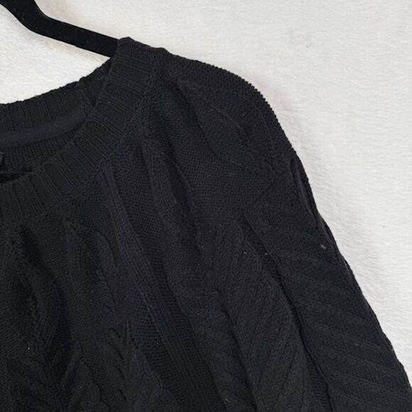 Jason Wu June Sweater Black Textured Chevron Knit Flared Peplum Size 2X - Picture 2 of 10